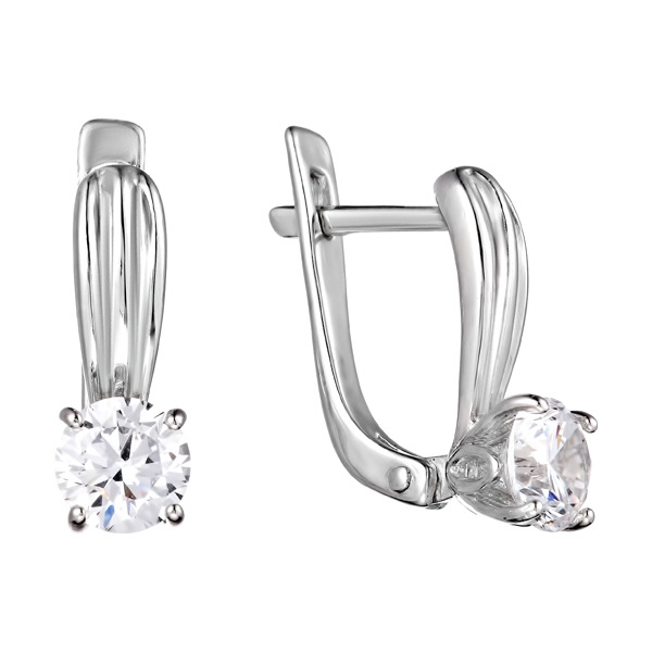 Серьги из серебра с кубическим цирконием