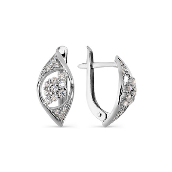 Серьги из серебра с фианитами