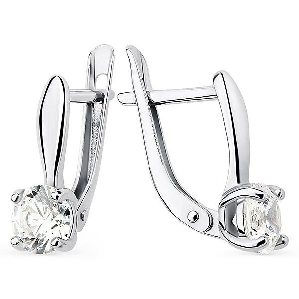 Серьги из серебра с фианитами